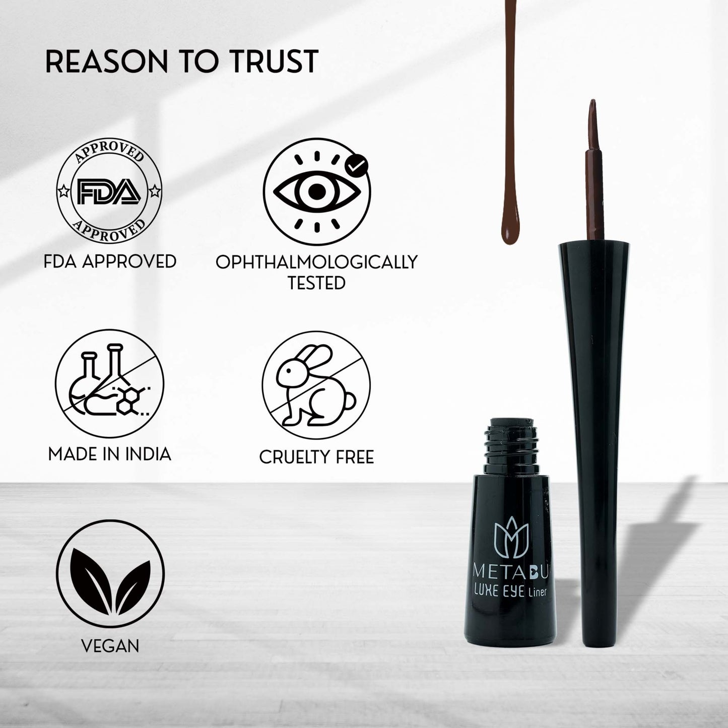 METABU Luxe Eye Liquid Liner with Intense Black Kajal
