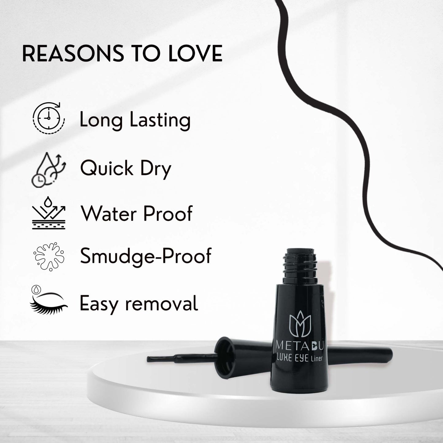 METABU Luxe Eye Liquid Liner with Intense Black Kajal