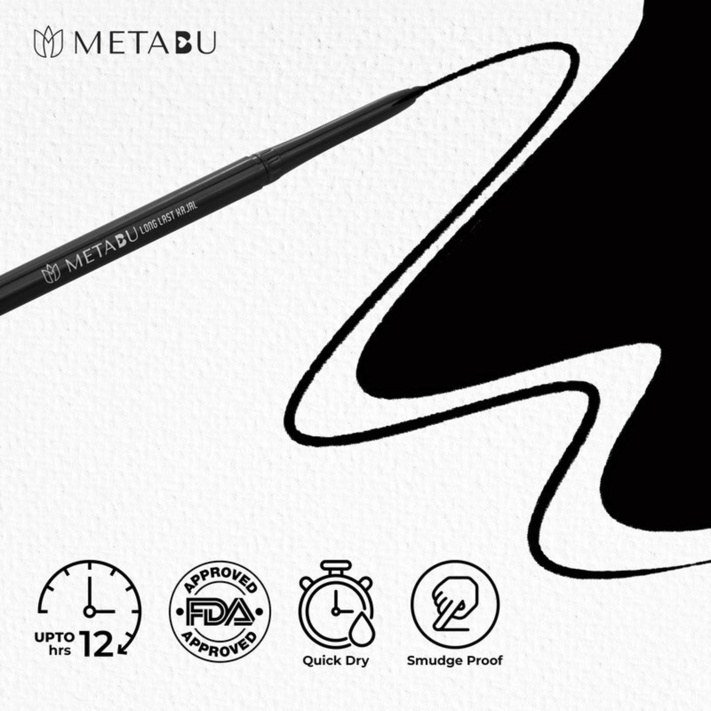 METABU Luxe Eye Liquid Liner with Intense Black Kajal