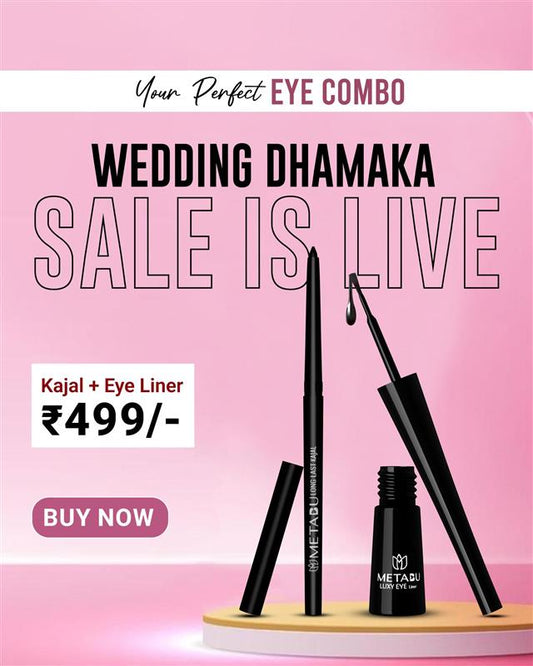 Combo Pack of 2 - Long-Lasting Black Kajal & Black Eyeliner | Smudge-Proof & Waterproof