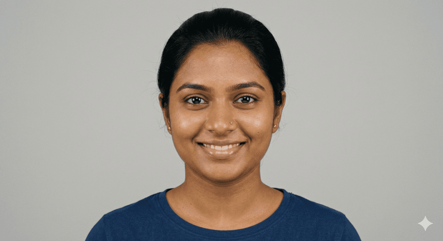 tan skin tone Indian girl