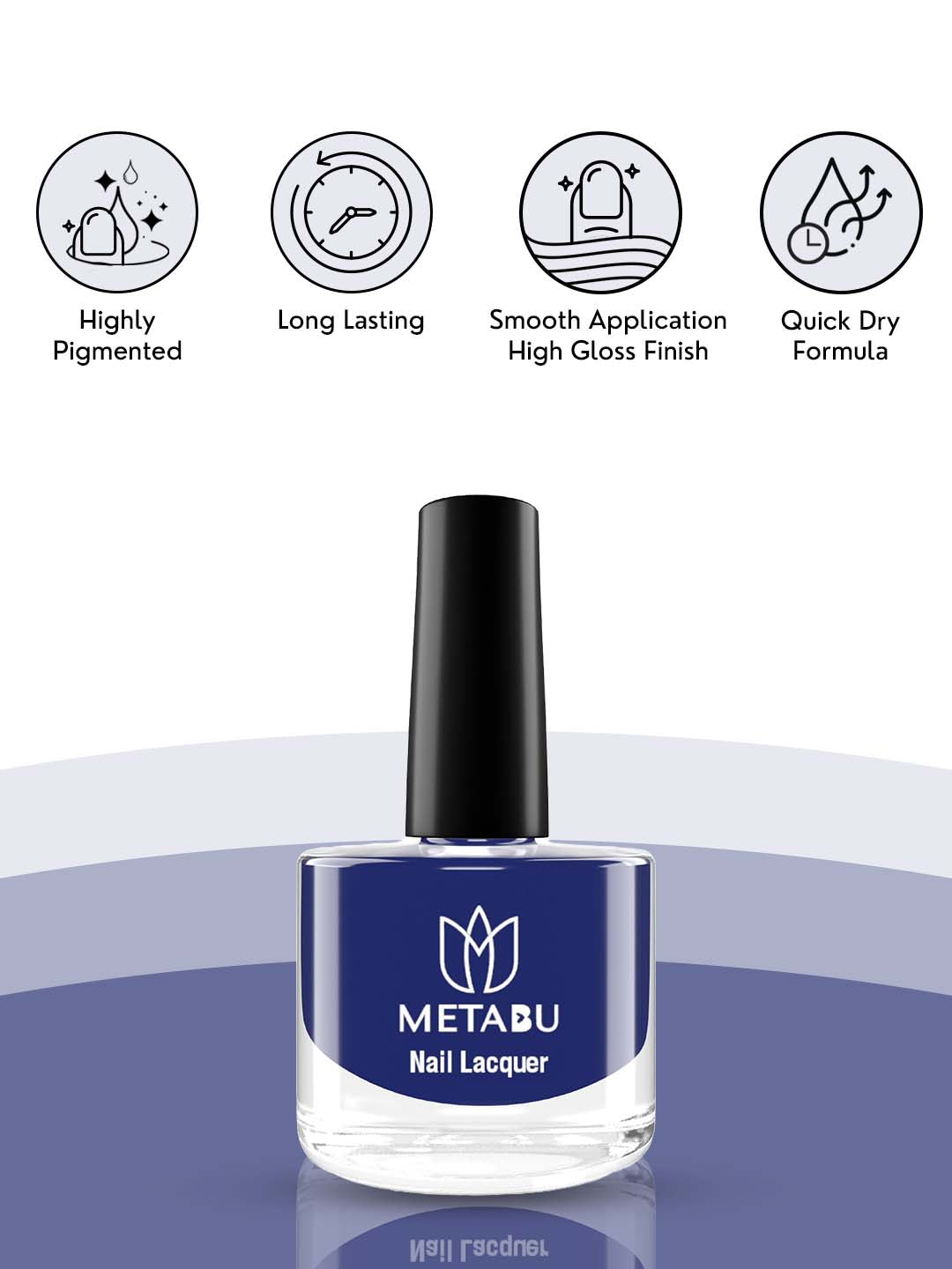 METABU Highly Pigmented & Long Lasting Nail lacquer | Super Glossy Finish | Non-Chipping | Non-Smudging | Gel Effect | Quick Drying Nail Polish | 8 ml- Pack of 4(Combo 5)