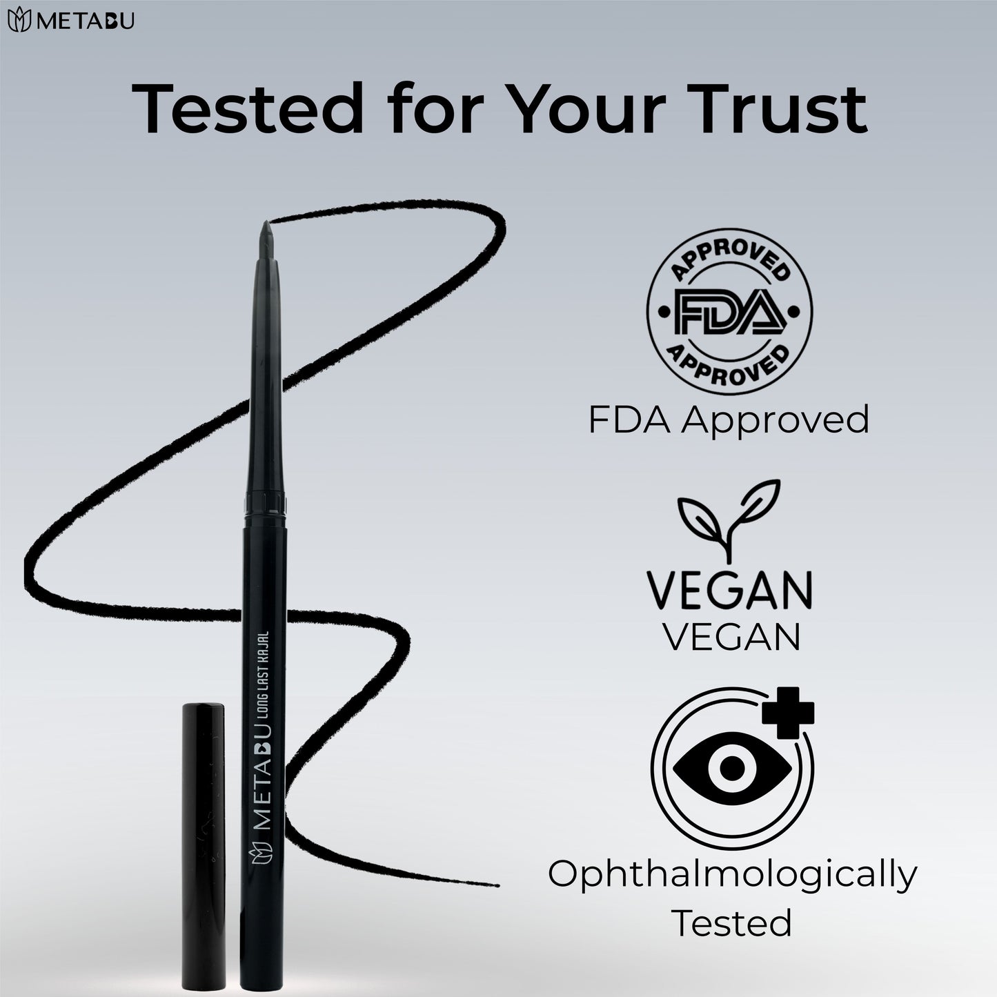 METABU Smudge-Proof Intense Kajal Black
