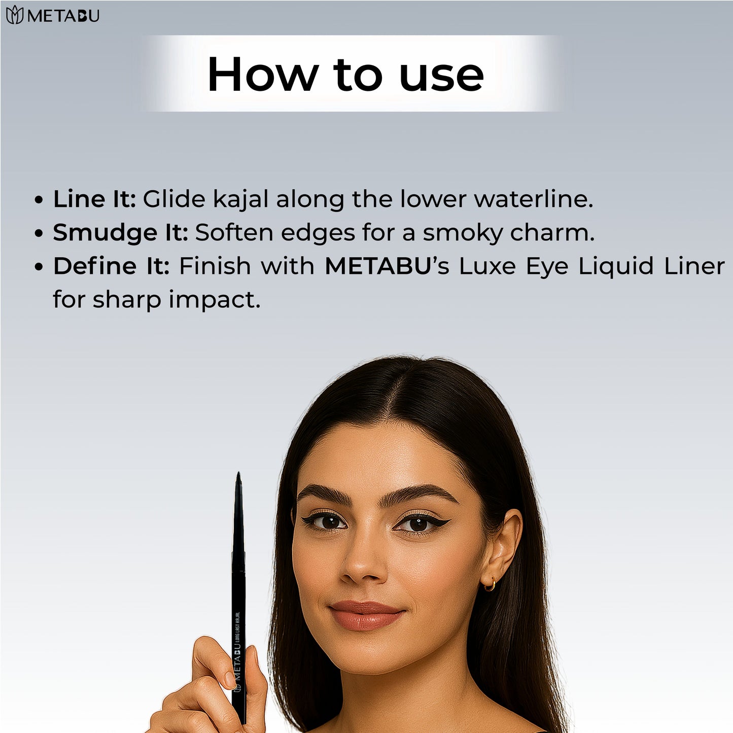 METABU Smudge-Proof Intense Kajal Black