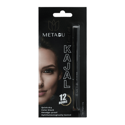 METABU Long-Lasting Kajal, Quick-Dry, Smudge Proof Intense Kajal Upto 12 hours-Black