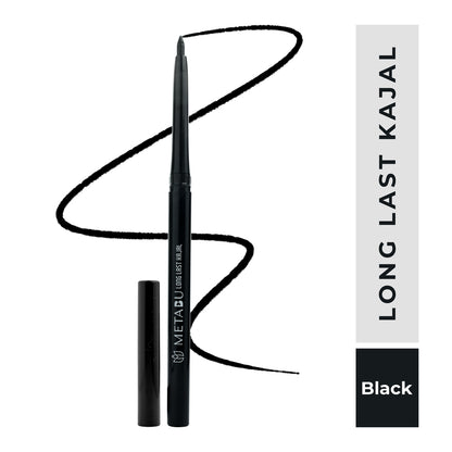 METABU Long-Lasting Kajal, Quick-Dry, Smudge Proof Intense Kajal Upto 12 hours-Black