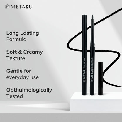 METABU Long-Lasting Kajal, Quick-Dry, Smudge Proof Intense Kajal Upto 12 hours-Black