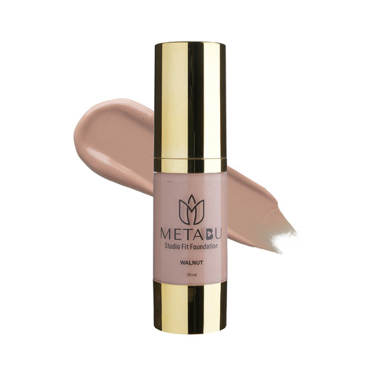 METABU Studio fit Foundation For All Skin Types, Long-Lasting Wear,Sweat proofwith Full Coverage, SPF 25 Protection, 30 ml