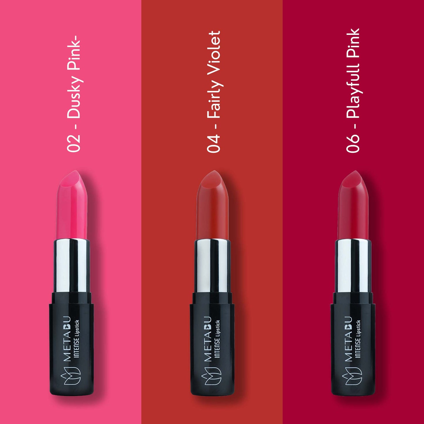 METABU Intense Color Moisture Matte,Vibrant Shades Matte, Satin Matte, Lipstick Lasts Up to 8 hours, 4.2 g, (Pack of 3,Combo 1 )