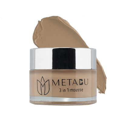 METABU Mousse Foundation, Matte Finish, Full Coverage, SPF 25 Protection, Long Lasting, Minimizes Pores,15ml