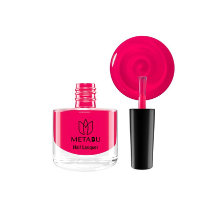 METABU Long Lasting Nail lacquer, Super Glossy, Quick Drying Nail Polish,8 ml Pink Shade