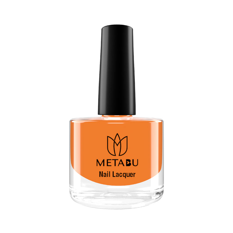 METABU Long Lasting Nail lacquer, Super Glossy, Quick Drying Nail Polish,8 ml LIGHT Orange Shade