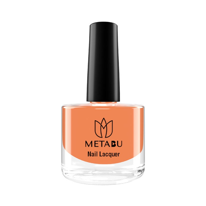 METABU Long Lasting Nail lacquer, Super Glossy, Quick Drying Nail Polish,8 ml LIGHT Orange Shade