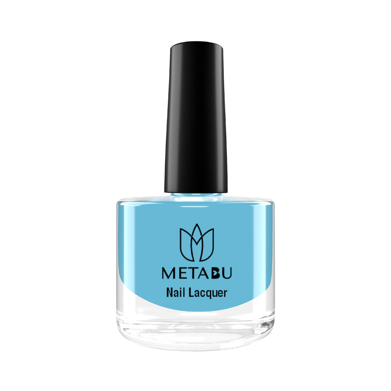 METABU Long Lasting Nail lacquer, Super Glossy, Quick Drying Nail Polish,8 ml Light Blue Shade