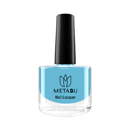 METABU Long Lasting Nail lacquer, Super Glossy, Quick Drying Nail Polish,8 ml Light Blue Shade