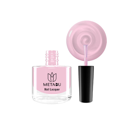 METABU Long Lasting Nail lacquer, Super Glossy, Quick Drying Nail Polish,8 ml Light Baby Pink Shade