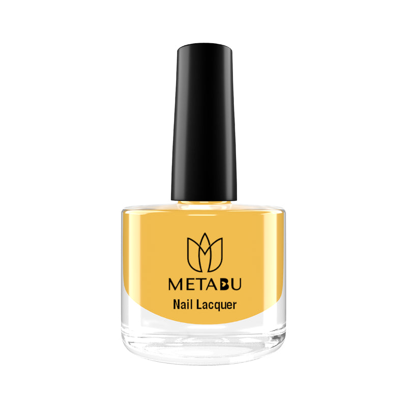 METABU Long Lasting Nail lacquer, Super Glossy, Quick Drying Nail Polish,8 ml LIGHT Orange Shade