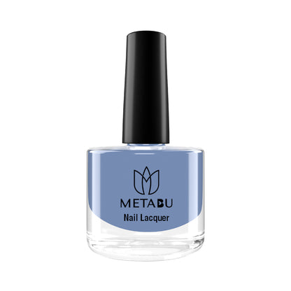 METABU Long Lasting Nail lacquer, Super Glossy, Quick Drying Nail Polish,8 ml Light Blue Shade