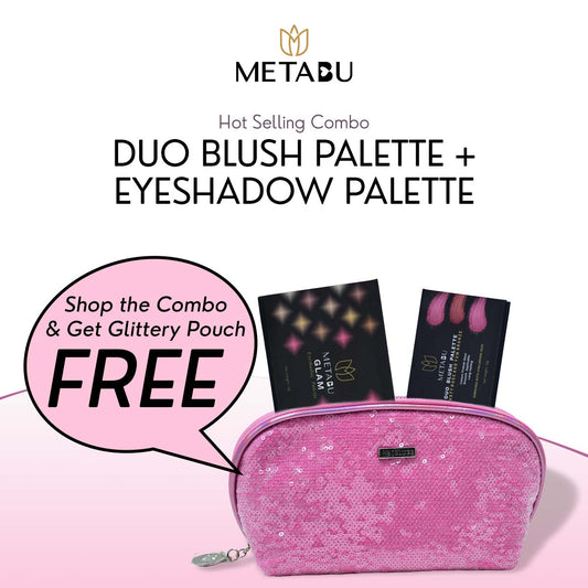 METABU Duo Blush Palette 10g + Eyeshadow Palette,12 Hour, 12g,(Face makeup Combo Pack) - Multicolour