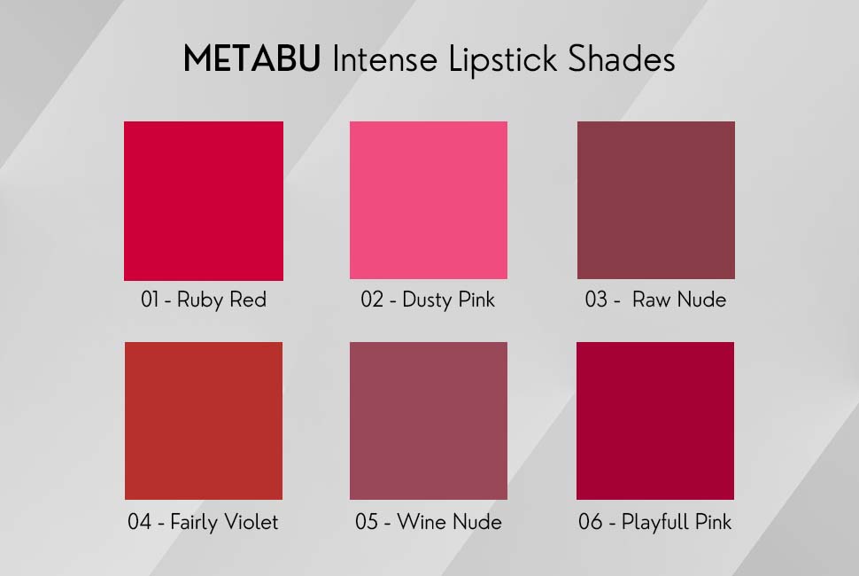 METABU Intense Color Moisture Matte,Vibrant Shades Matte, Satin Matte, Lipstick Lasts Up to 8 hours, 4.2 g, (Pack of 3,Combo 4)