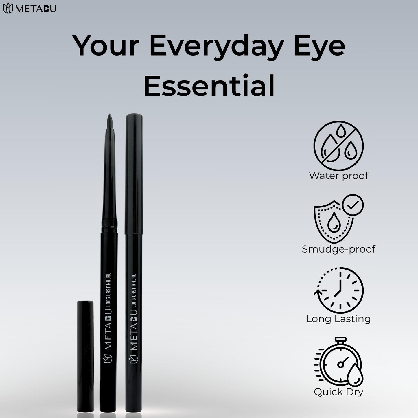 METABU Smudge-Proof Intense Kajal Black
