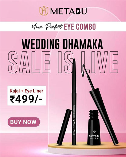 Combo Pack of 2 - Long-Lasting Black Kajal & Black Eyeliner | Smudge-Proof & Waterproof